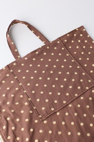 POLKA DOT PRINT TOWEL BAG - Brown by Zara - Image 3