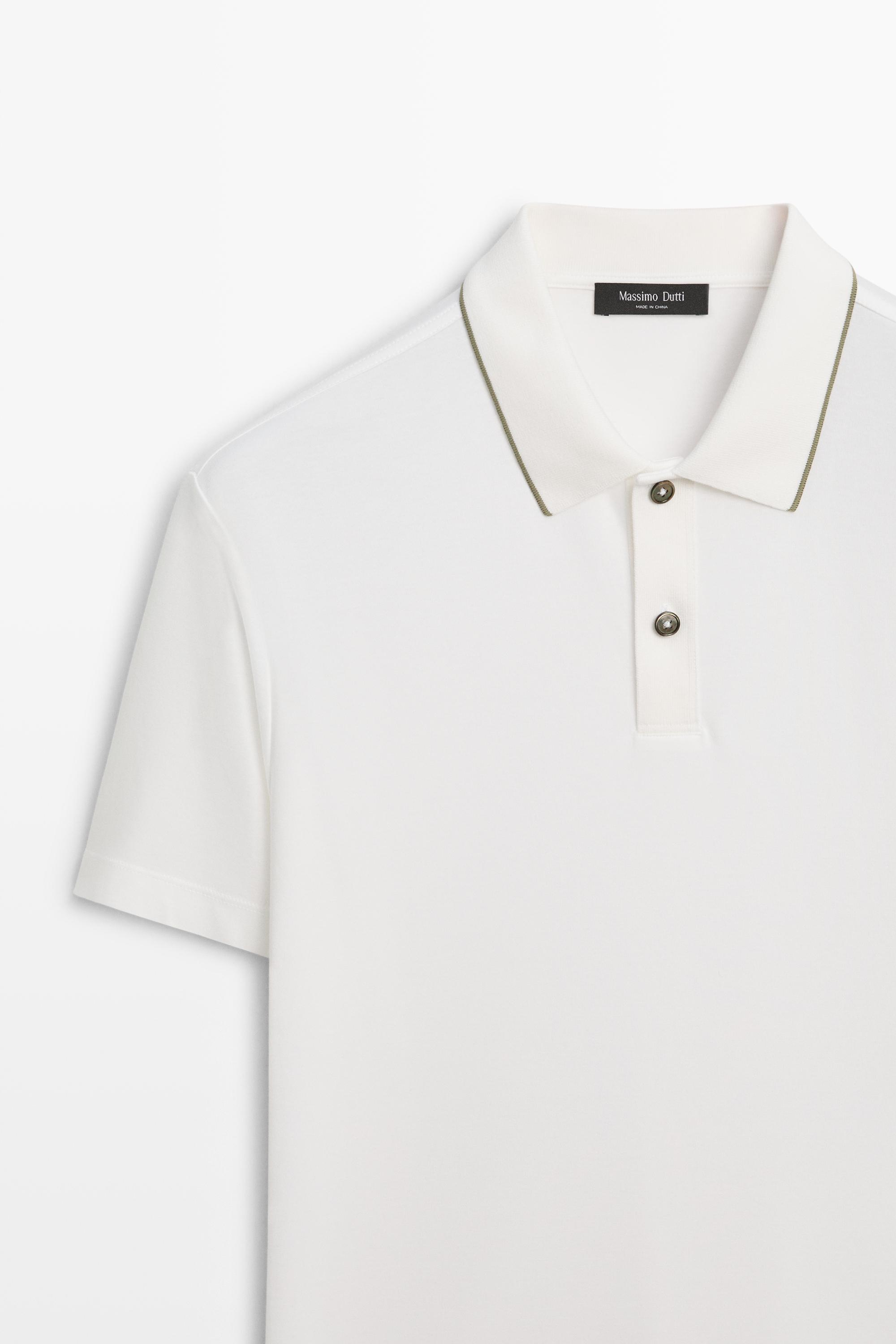 Short sleeve polo shirt with contrast detail