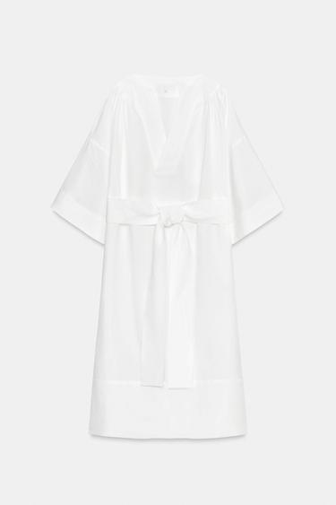 ZW COLLECTION TUNIC DRESS WITH BELT - White by Zara - Image 5