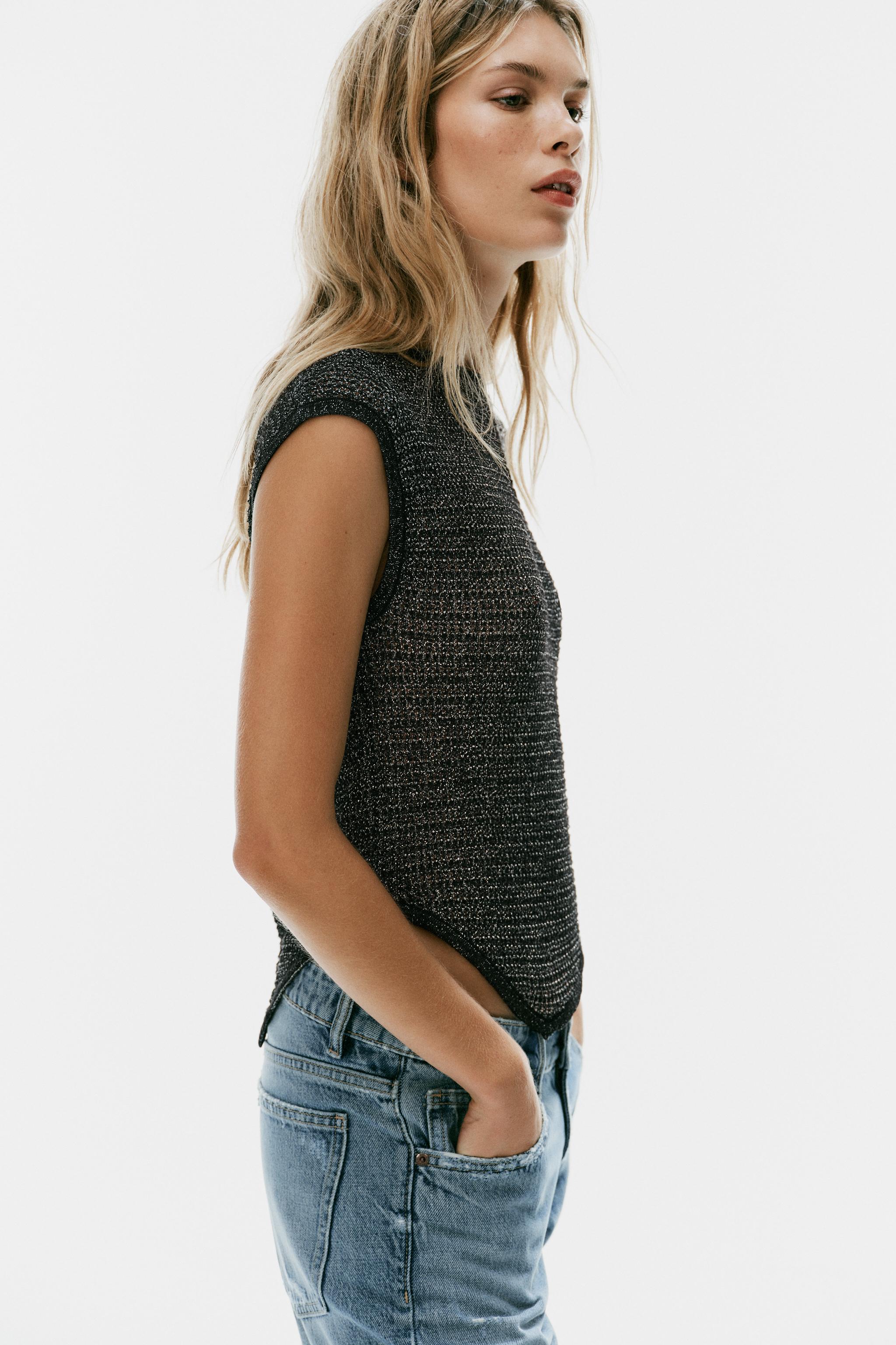 TOP EN MAILLE ASYMÉTRIQUE