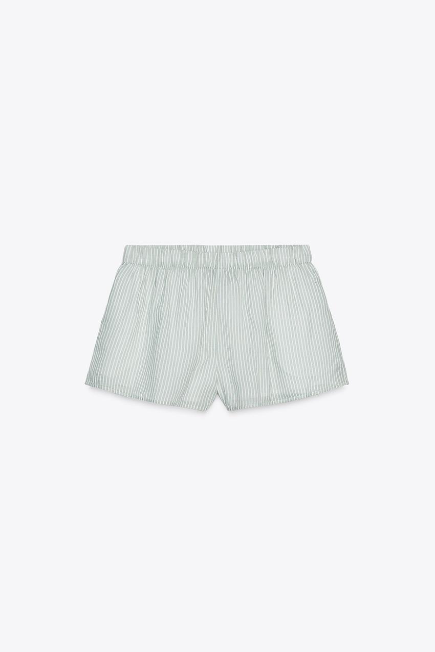 STRIPED GAUZE PYJAMA SHORTS