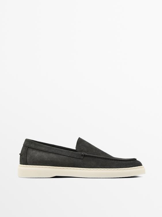 Split leather loafers with moc toe from Zara - $200