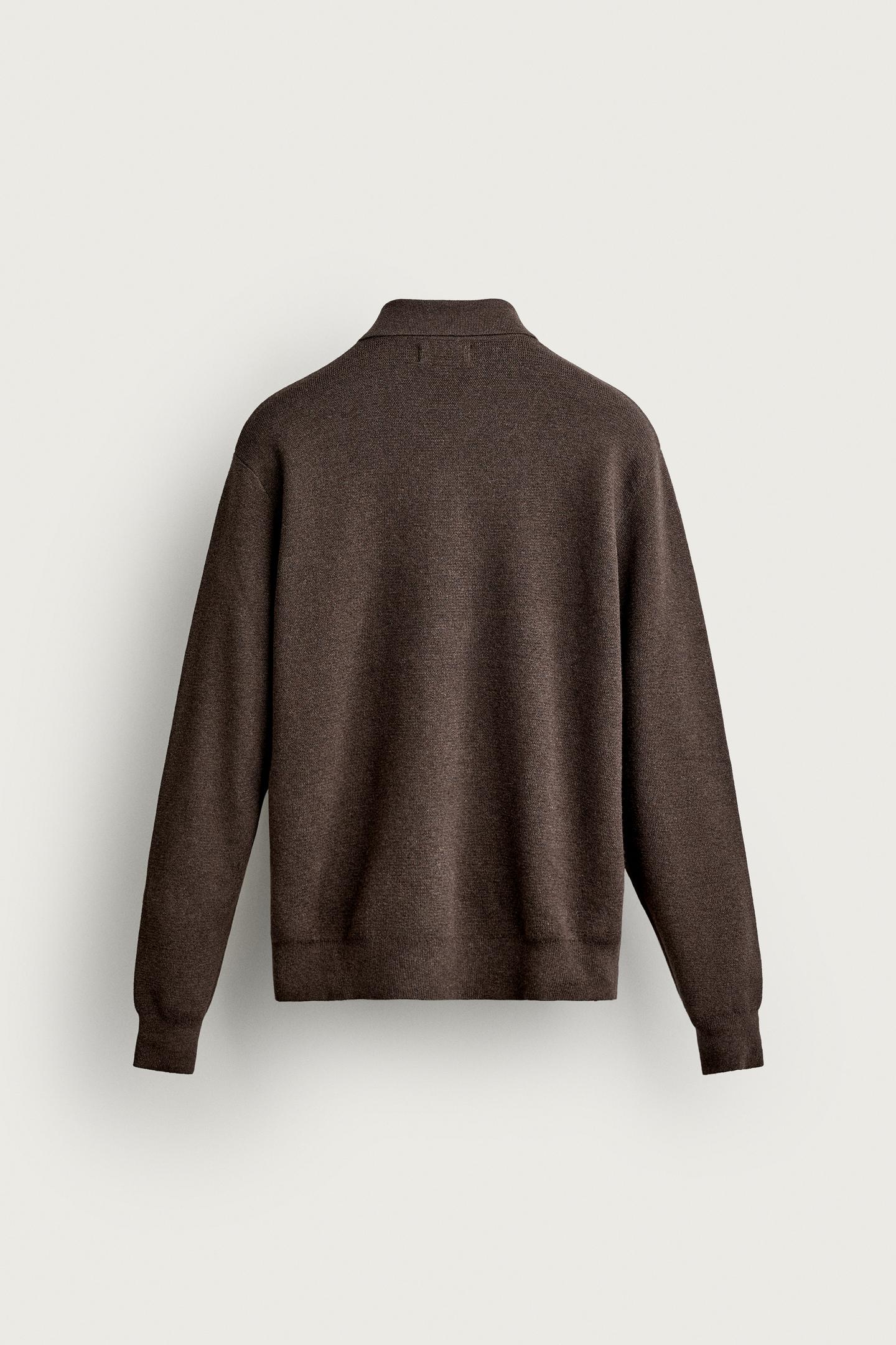 Мужской кардиган Zara Colorblock, цвет: Коричневый — фото 7
