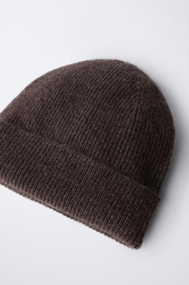 BONNET CANNELÉ 100% CACHEMIRE - Marron de Zara - Image 1