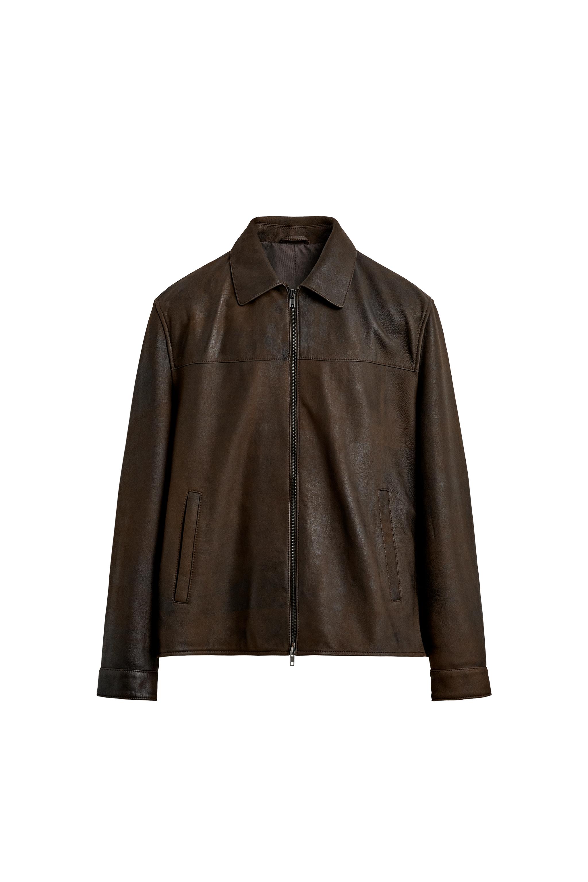 VINTAGE EFFECT LEATHER JACKET
