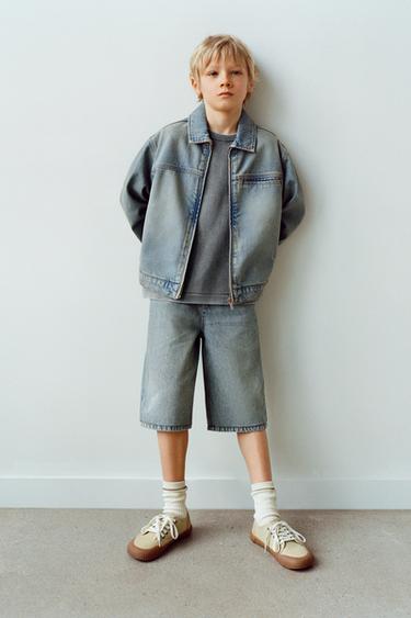 FADED DENIM JACKET - Blue / Green by Zara - Image 0