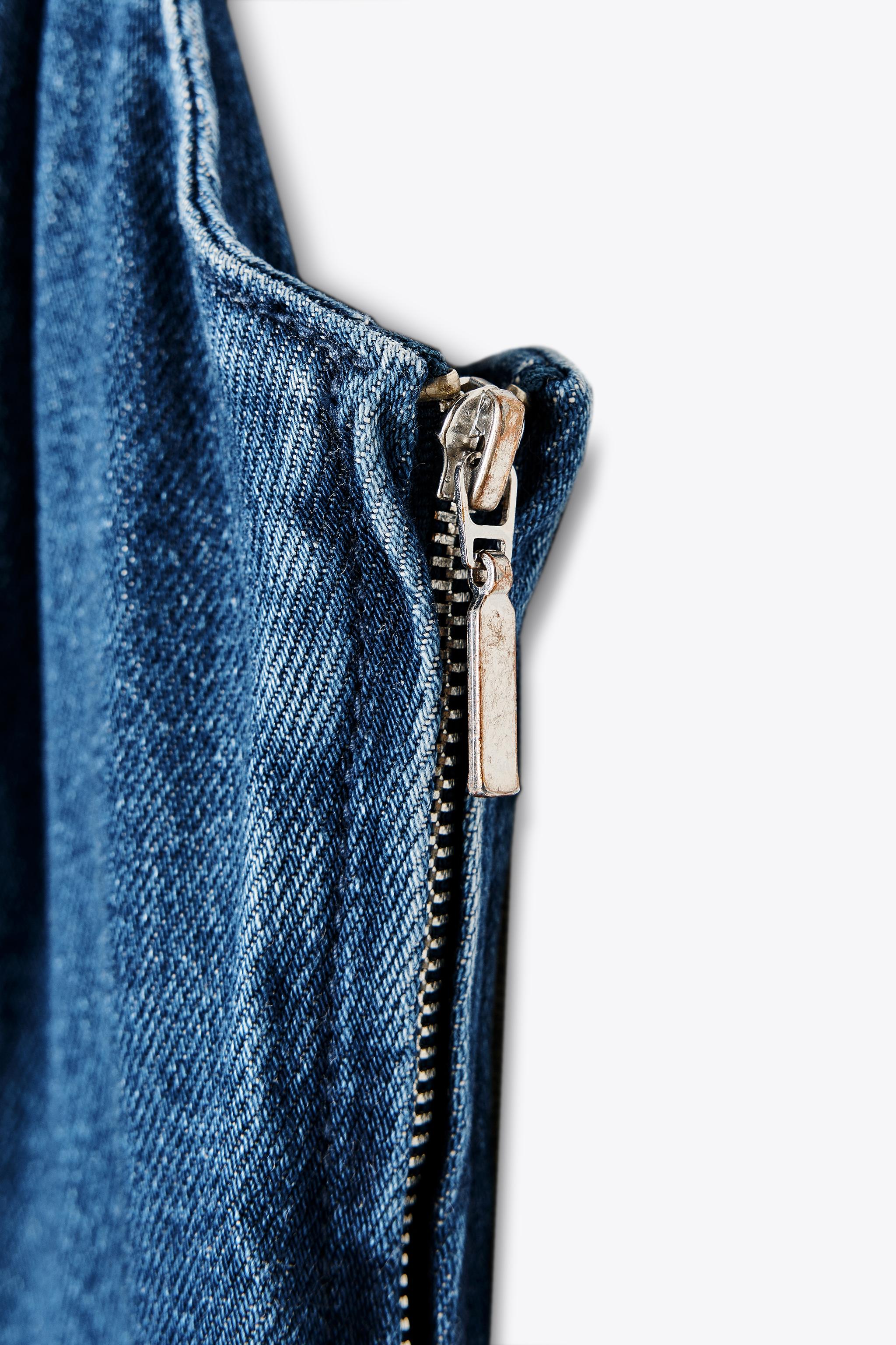 【ZARA】デニム TRF ミディワンピース 8197/082/401 デニム TRF ミディワンピース - ネイビーブルー | ZARA Japan / 日本