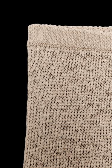 FALDA MIDI PUNTO - ARENA/MARRÓN de Zara