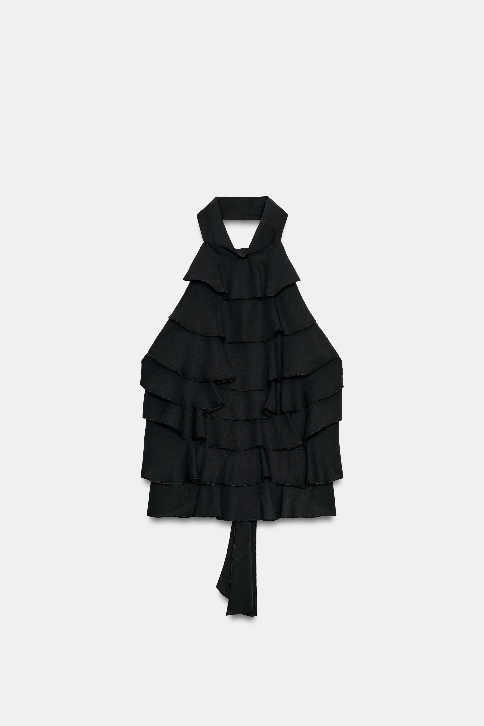 Zara Georgette Halter Top görsel 5