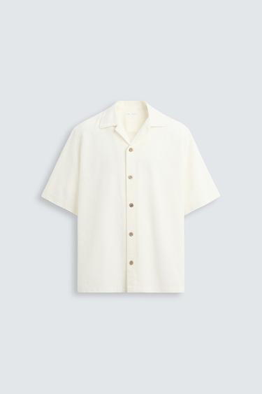 CAMISA RELAXED FIT BORDADOS - Crudo de Zara