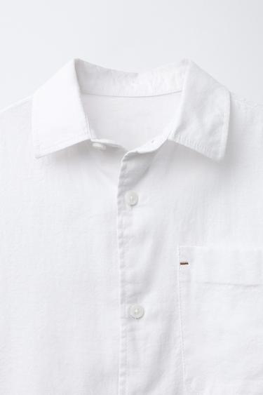 CHEMISE EN FLANELLE À POCHE - Blanc de Zara - Image 2