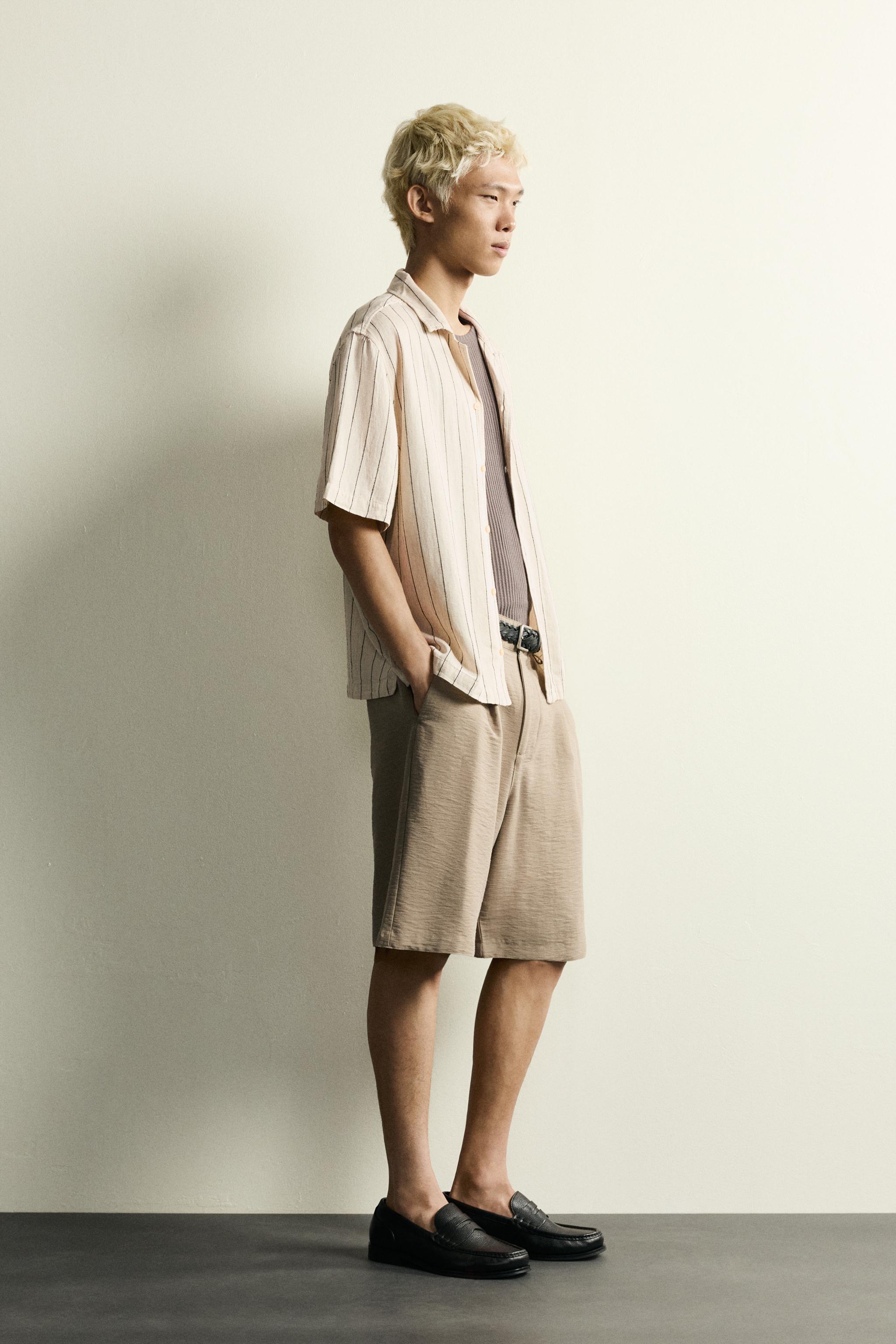 RELAXED FIT EMBROIDERED STRIPE SHIRT