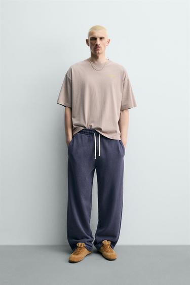 Zara PRINTED TEXT T-SHIRT - Taupe gray - Image 0