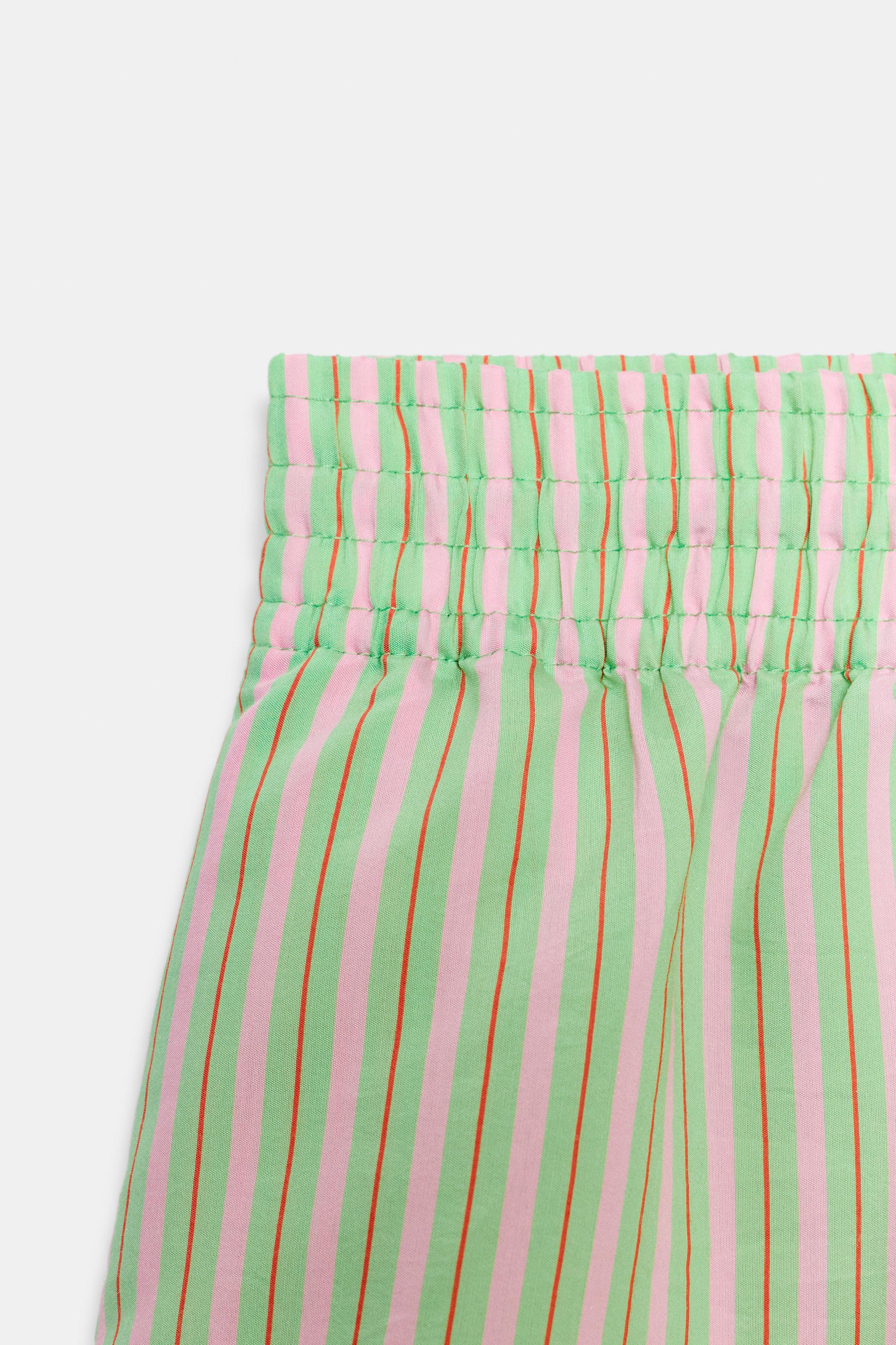 Женские шорты Zara STRIPED POPLIN SHORTS — фото 7