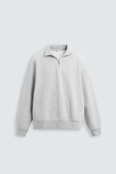 SUDADERA BÁSICA CUELLO CREMALLERA - Gris vigoré de Zara