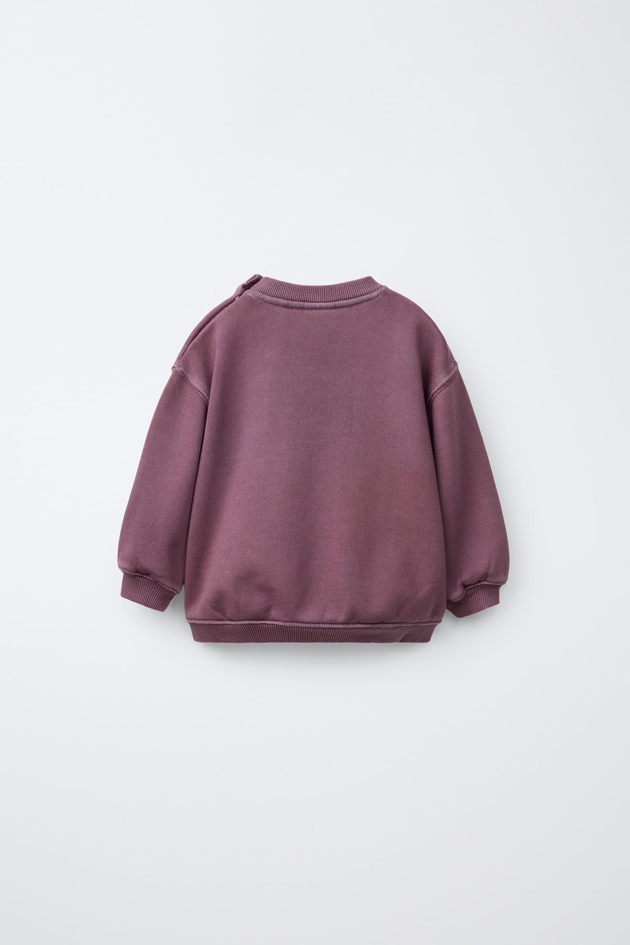 SOLID GARMENT DYE SWEATSHIRT — Plum