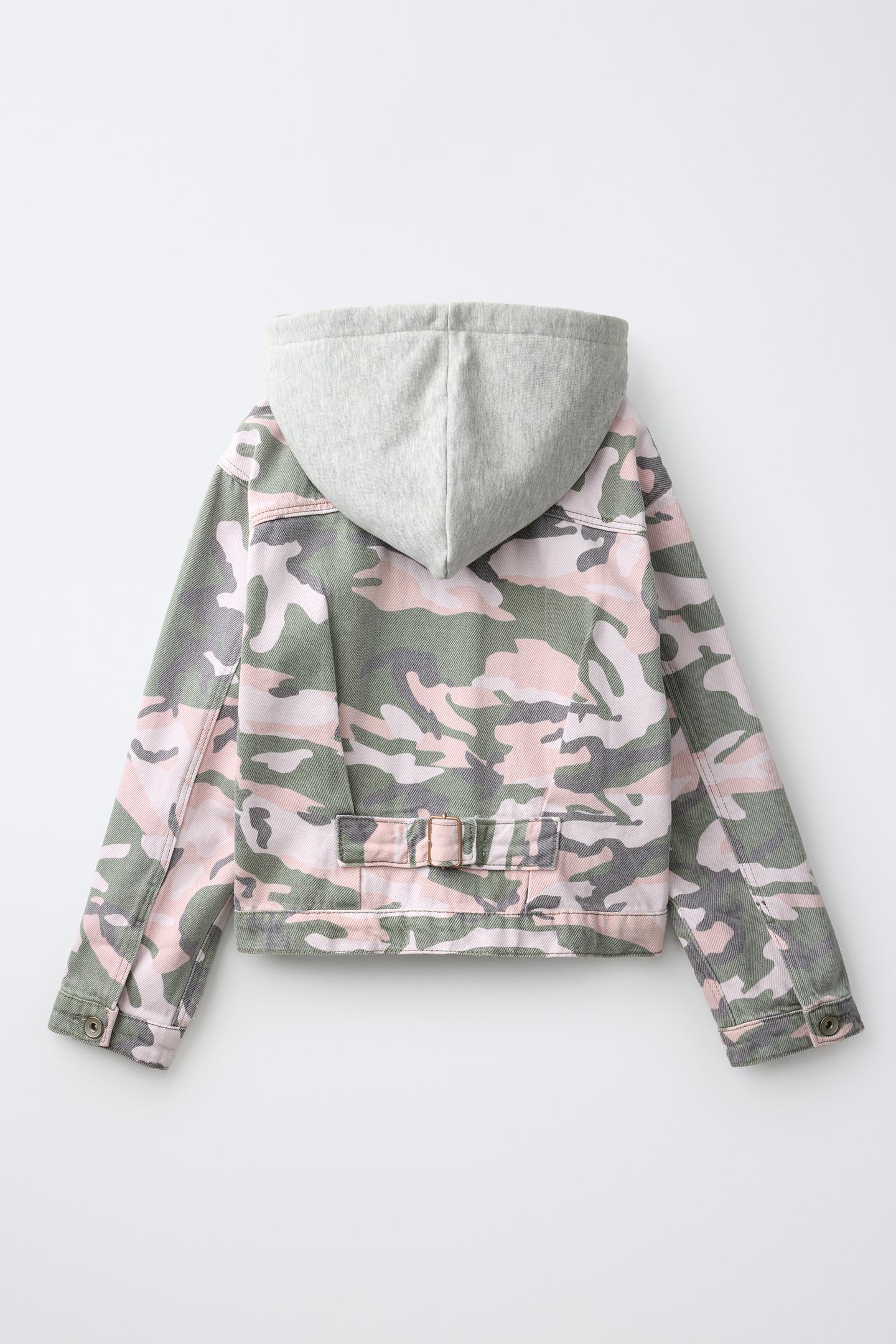Детская куртка Zara Printed with Detachable Hood, цвет: Розовый — фото 3