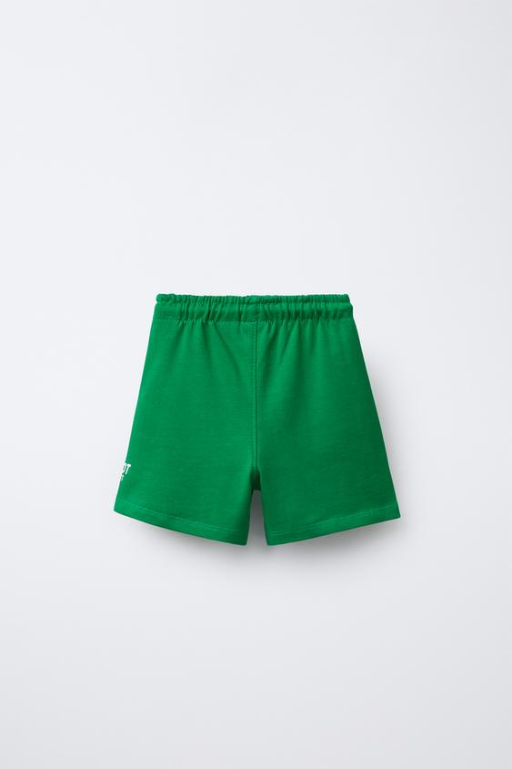 STRAIGHT TEXT PLUSH SHORTS