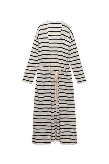 LONG KNIT STRIPED CARDIGAN