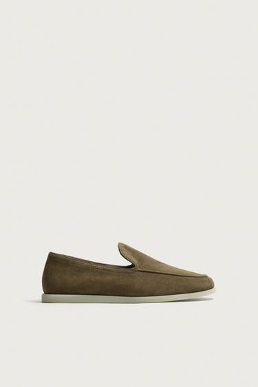 CASUAL LEATHER LOAFERS - Grey by Zara