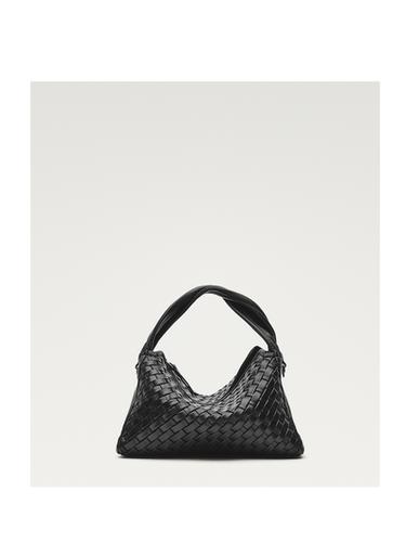 Zara Medium woven nappa leather bag - Black
