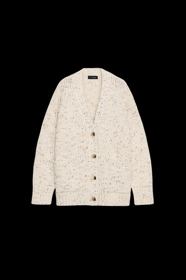 CHAQUETA OVERSIZE PUNTO PINCHITA - Arena / Vigoré de Zara - Imagen 0