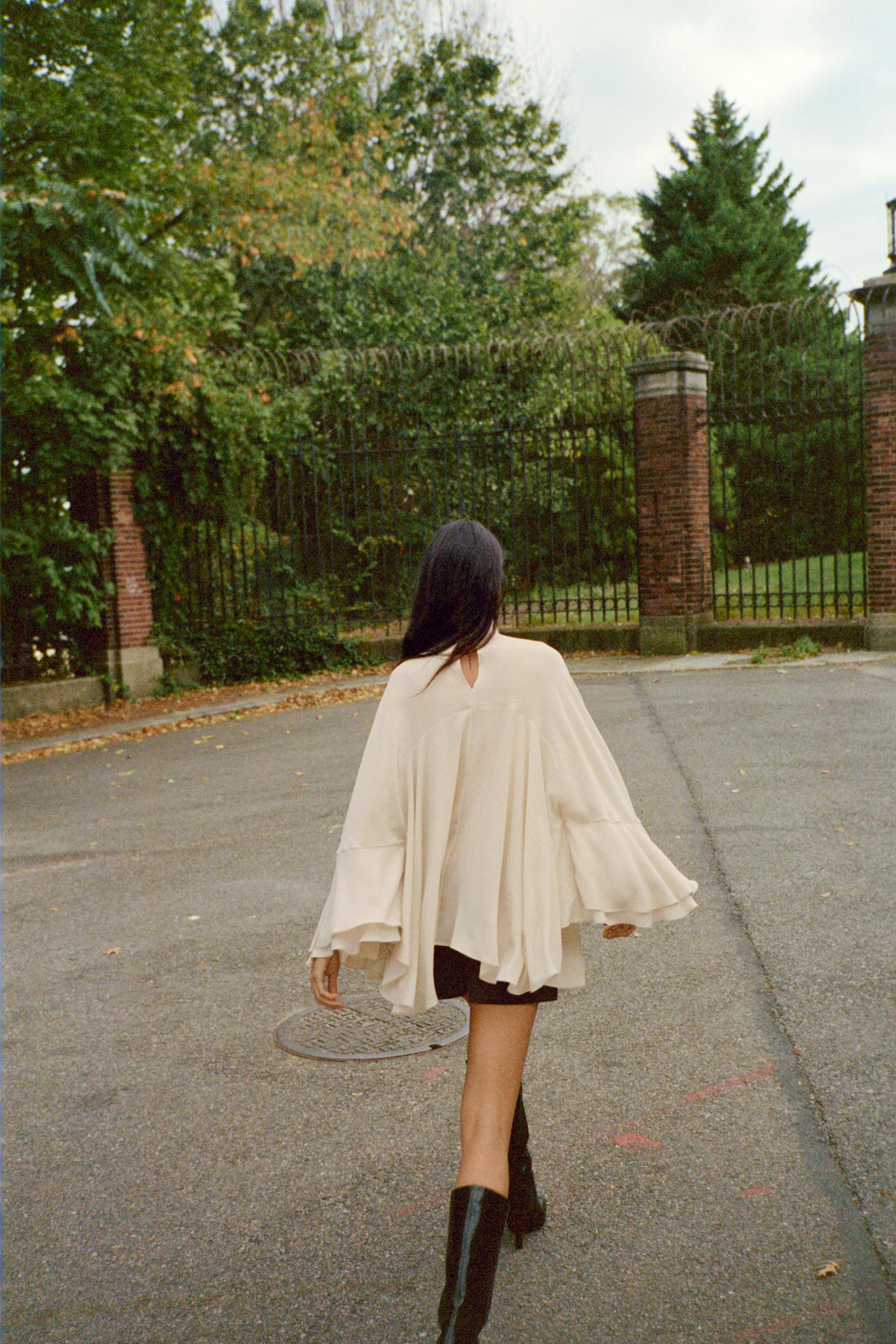 TOP CAPE EN CRÊPE GEORGETTE