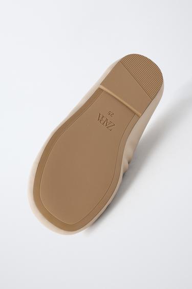 LEATHER BALLET FLATS - Sand Brown by Zara - Image 6