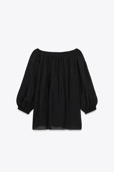 ZW COLLECTION OFF-THE-SHOULDER TOP - Black by Zara - Image 1