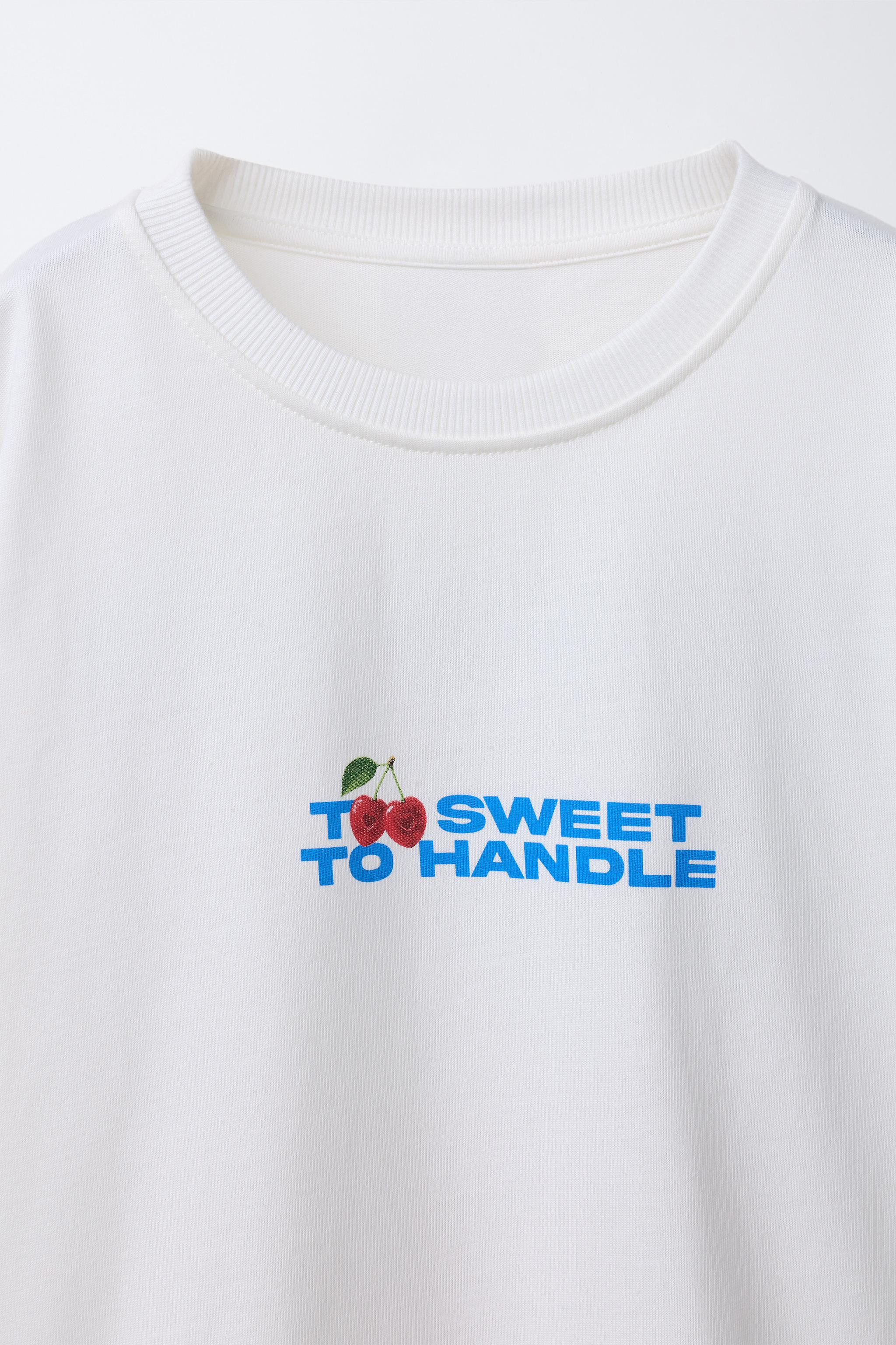 T-SHIRT IMPRIMÉ CERISES ET CARAMEL