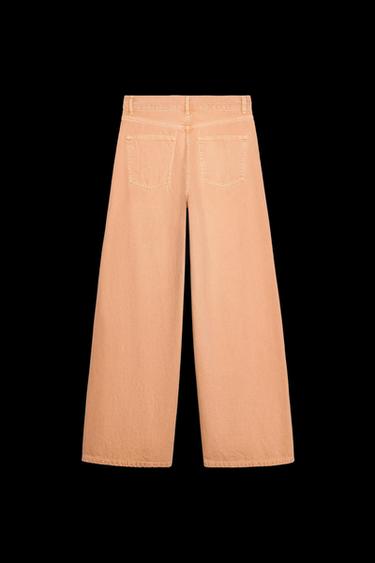JEANS ZW COLLECTION WIDE LEG TIRO ALTO - Naranja de Zara