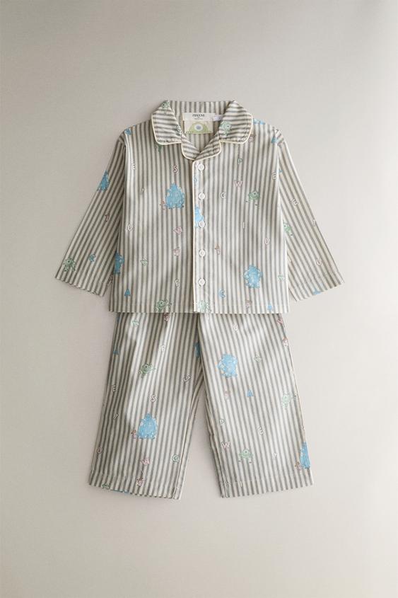 PYJAMA ENFANT EN POPELINE MONSTRES & CIE ©DISNEY/PIXAR - Gris / Naturel de Zara - Image 0