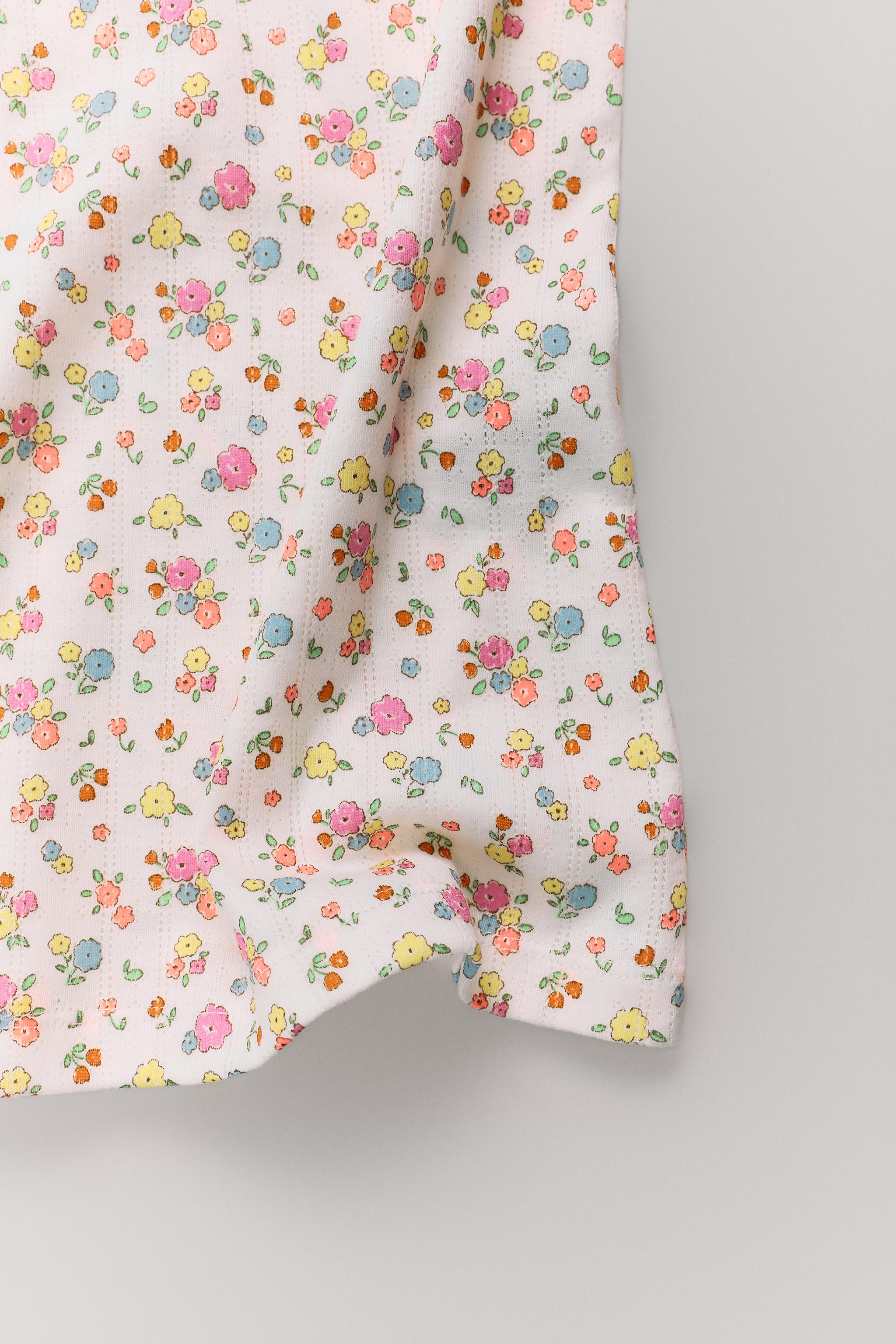6-14 YEARS/ FLORAL PRINT NIGHTDRESS — Ecru