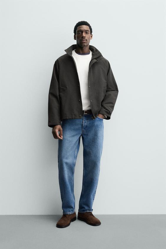 CAZADORA TÉCNICA MEZCLA ALGODÓN - Khaki oscuro de Zara - Imagen 0