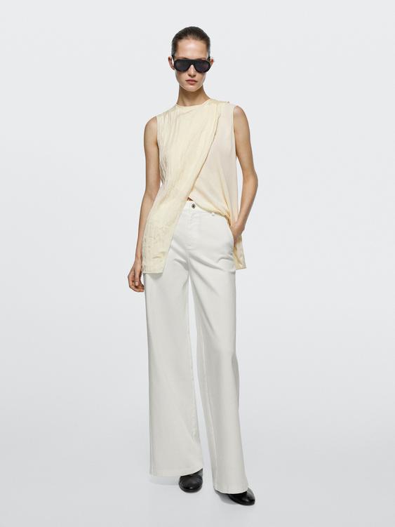 High-waist palazzo jeans