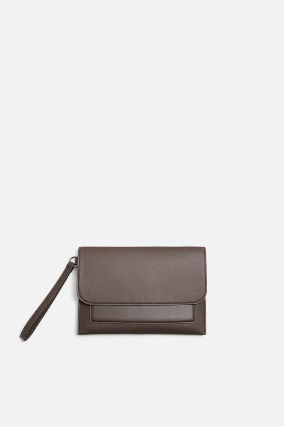 テクスチャードクラッチバッグ - ブラウン | ZARA Japan / 日本