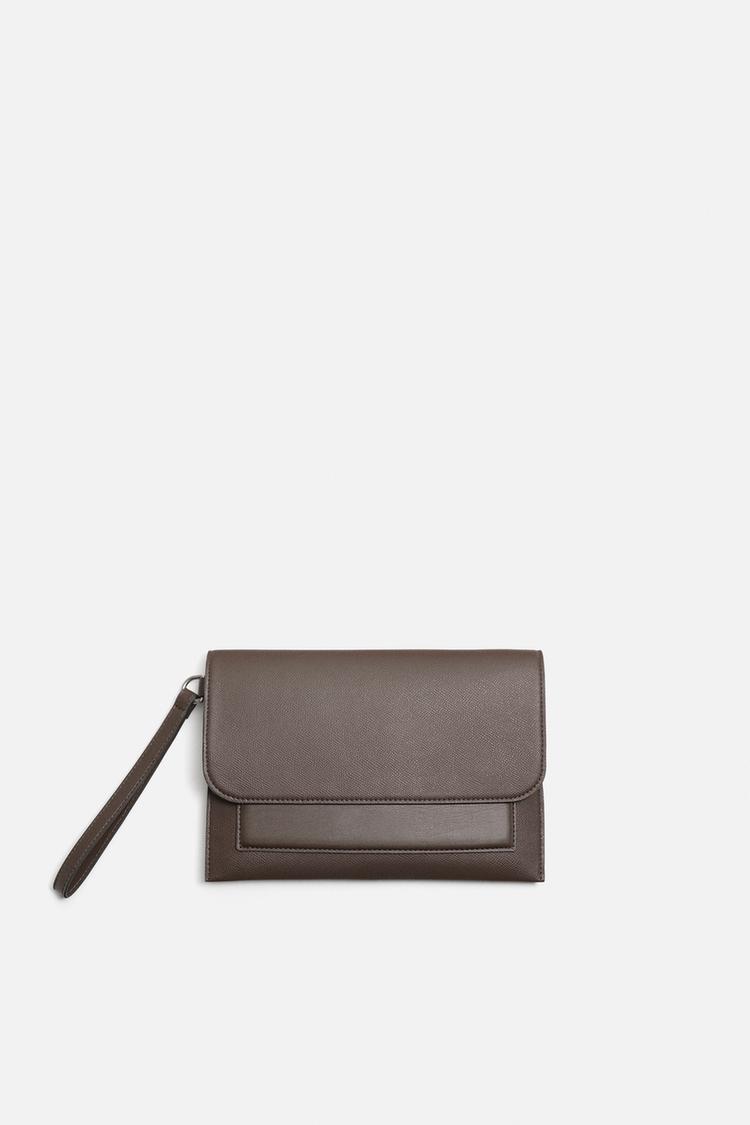 テクスチャードクラッチバッグ - ブラウン | ZARA Japan / 日本