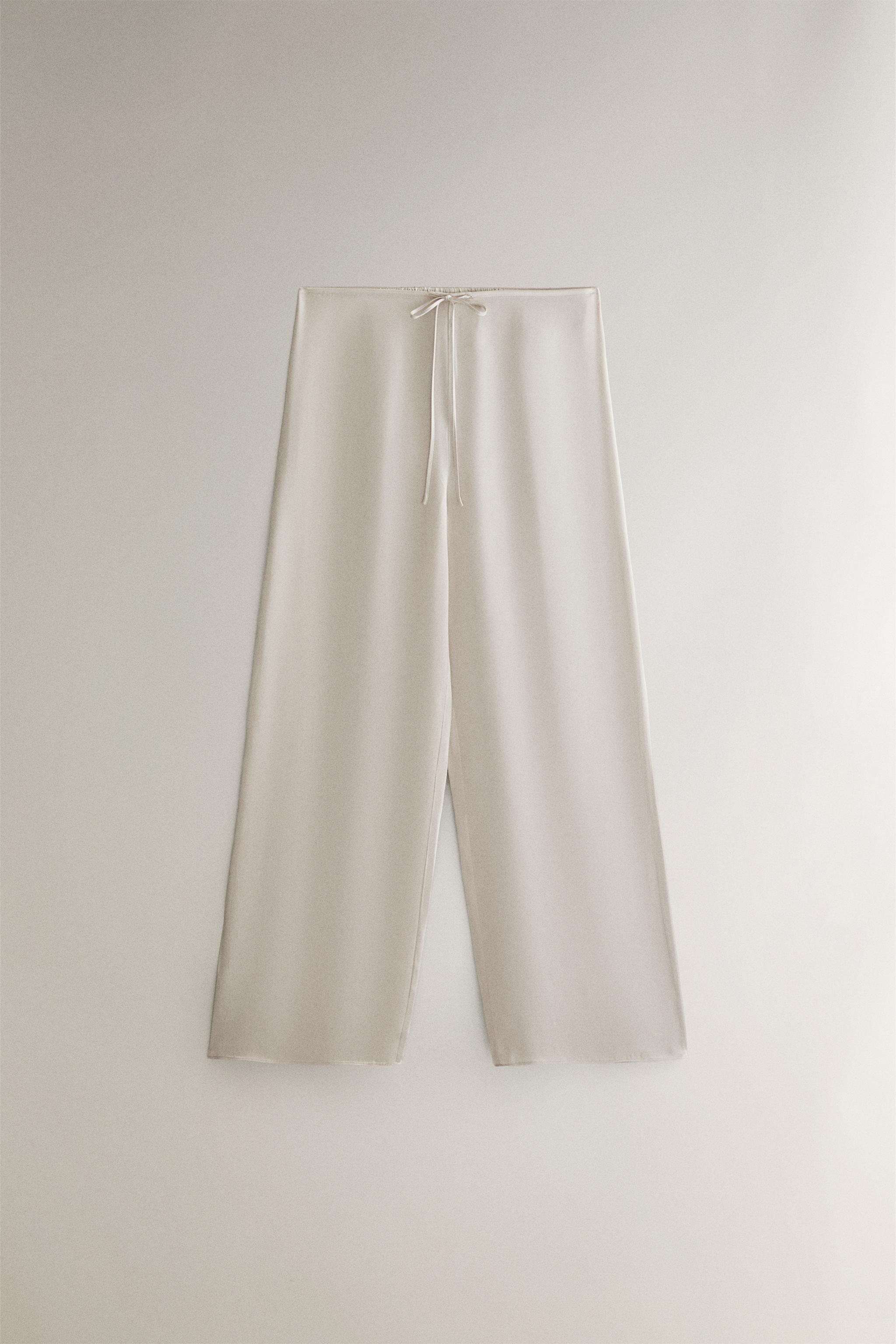 SILK TROUSERS - Pearl gray | ZARA Canada