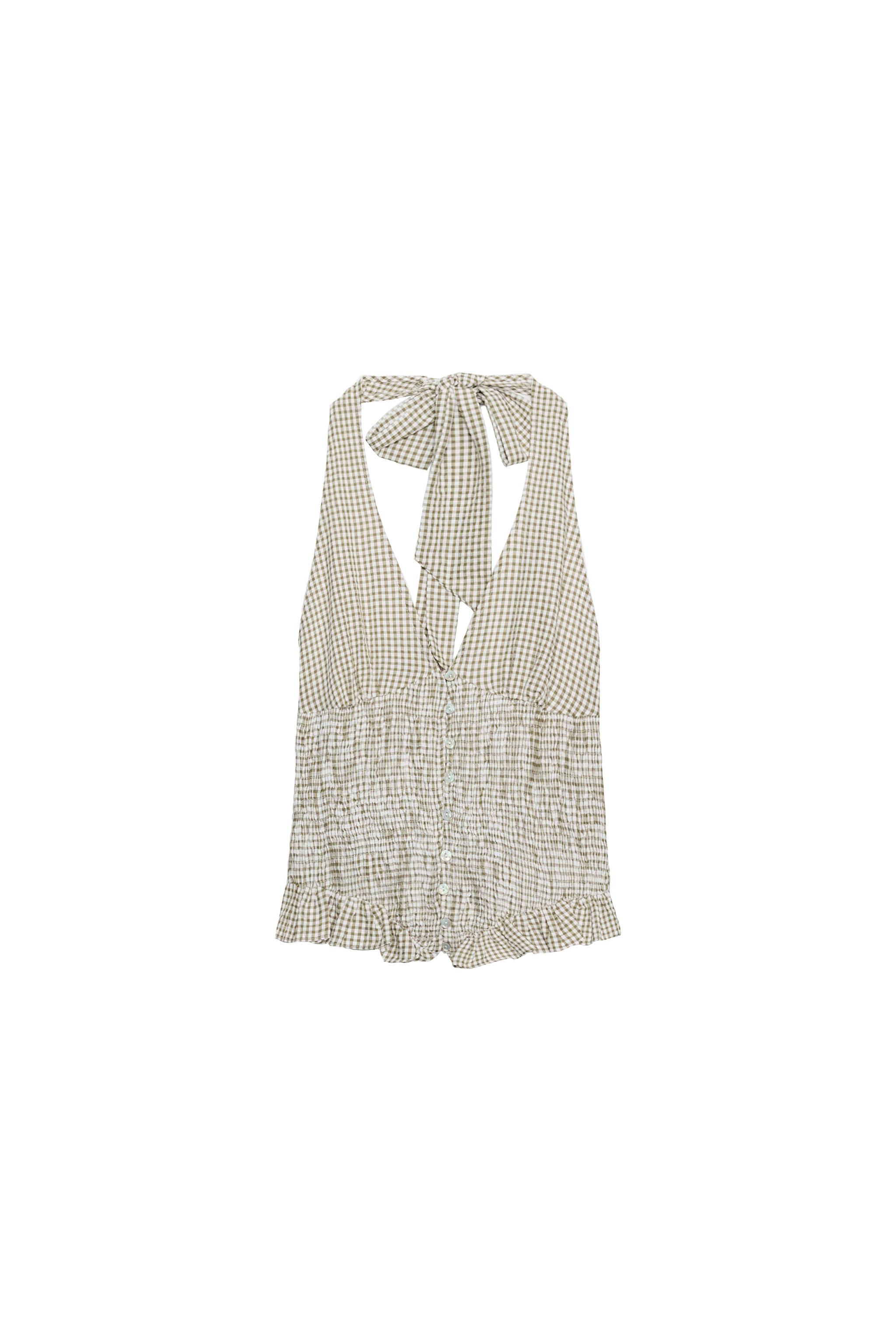ZARA新作　ホルターネックフラワートップス ホルターネックフラワートップス - ベージュ | ZARA Japan / 日本