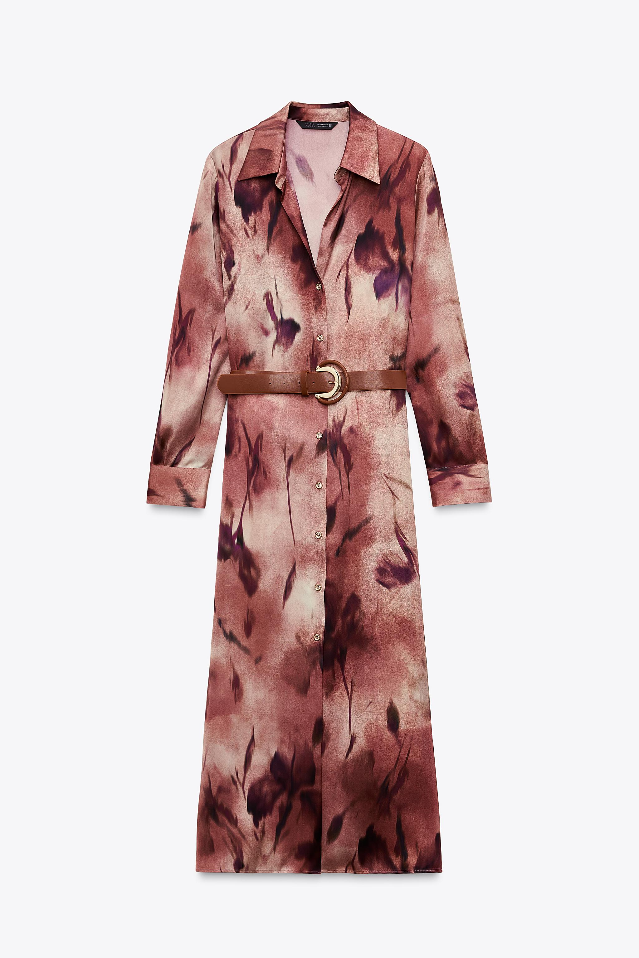 *S MAXMARA*ベルト付き サテンワンピース Perry レッド 七分袖 新作*S MAXMARA* Perry サテンミディドレス ワンピース レッド