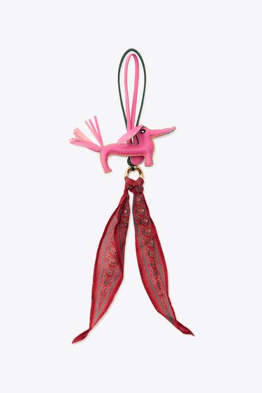 PACK OF 2 DOG AND SCARF KEY RINGS - Fuchsia by Zara