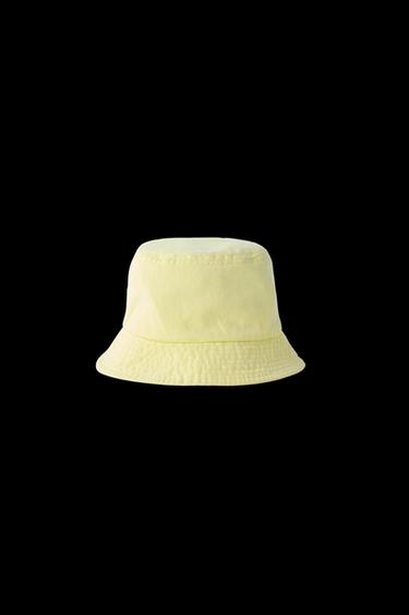 WASHED-EFFECT BUCKET HAT - Yellow by Zara - Image 0