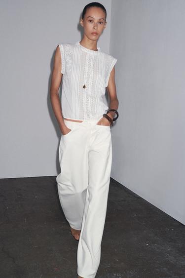 BLOUSE ENTRE-DEUX SANS MANCHES ZW COLLECTION - Blanc cassé de Zara - Image 3