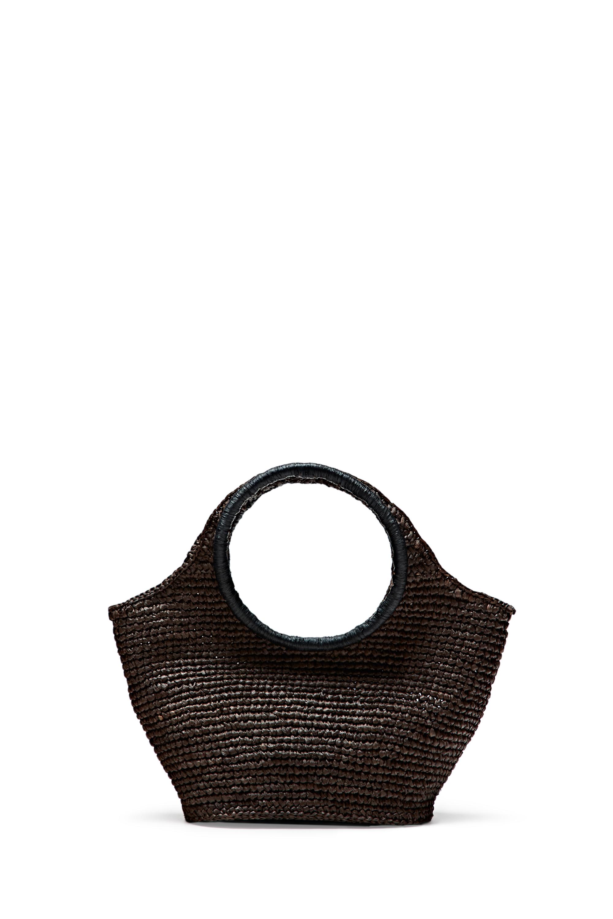 100% Raffia Mini Crescent Bag - Brown | ZARA United States