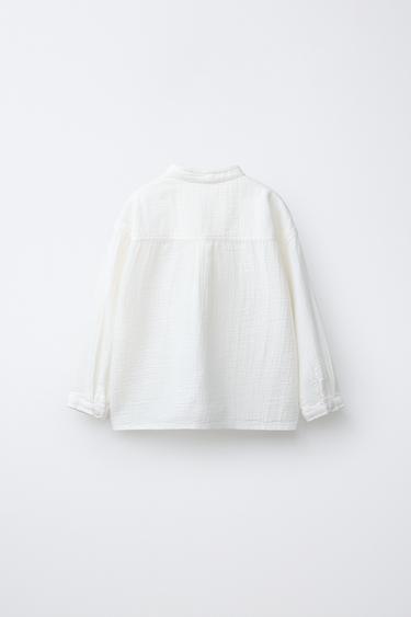 CAMISA ESTRUCTURA CUELLO MAO - Blanco roto de Zara