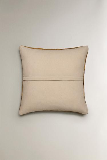 PATCHWORK KILIM CUSHION COVER - Mustard by Zara - Image 2