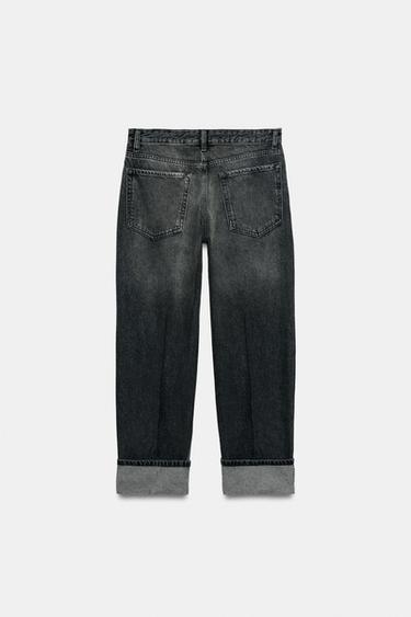 Zara ZW COLLECTION LOW-RISE STRAIGHT LEG JEANS - Black