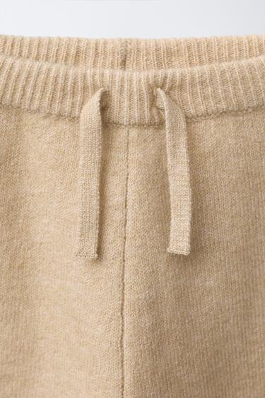 TEDDY BEAR KNIT JOGGERS - camel by Zara - Image 2