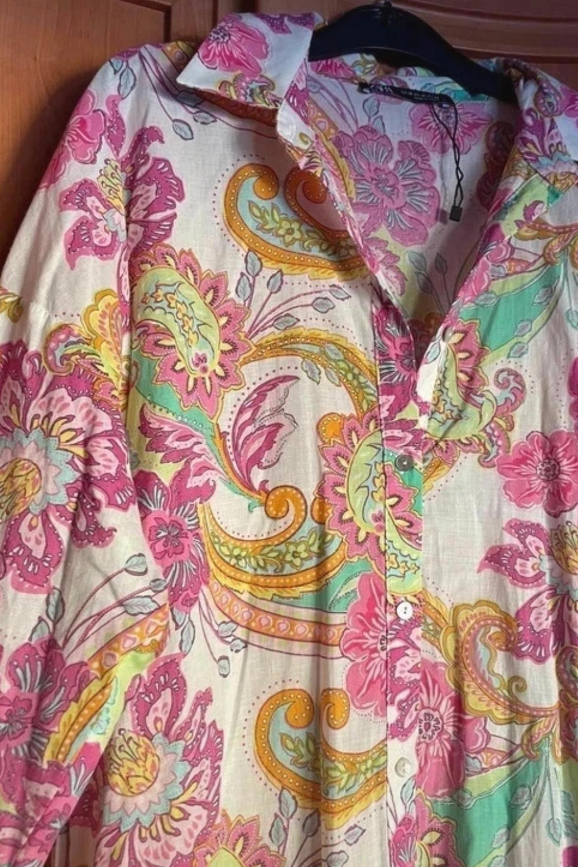 PRINTED DRESS WITH BELT - Image 4