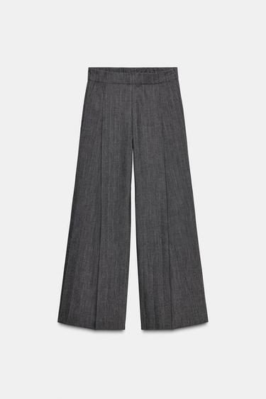 PANTALONS WIDE LEG AMB LLANA ZW COLLECTION - Gris vigoureux de Zara